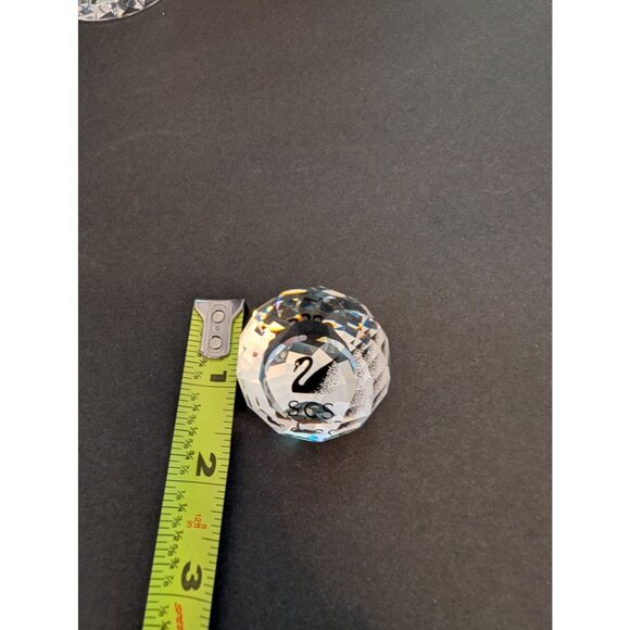 Swarovski SCS Faceted Crystal Paperweight With Swan Logo - Picture 6 of 6